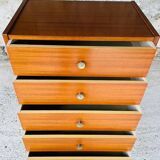 High chest of drawers with 5 drawers, Scandinavian style, circa 60's