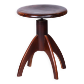 Tabouret de piano en hêtre tchèque des années 1940, style milieu de siècle