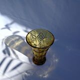 Amber molded glass vase