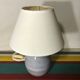 Old Blue Enamels EnamelSed Earth Ball Lamp Signed Blue - Vintage Cream Lamp