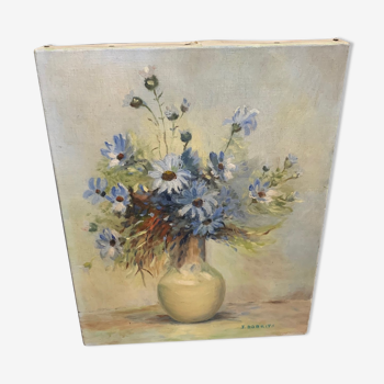 Huile sur toile bouquet de fleurs