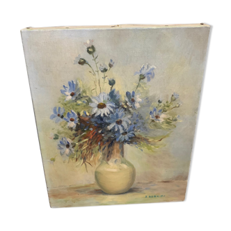 Huile sur toile bouquet de fleurs