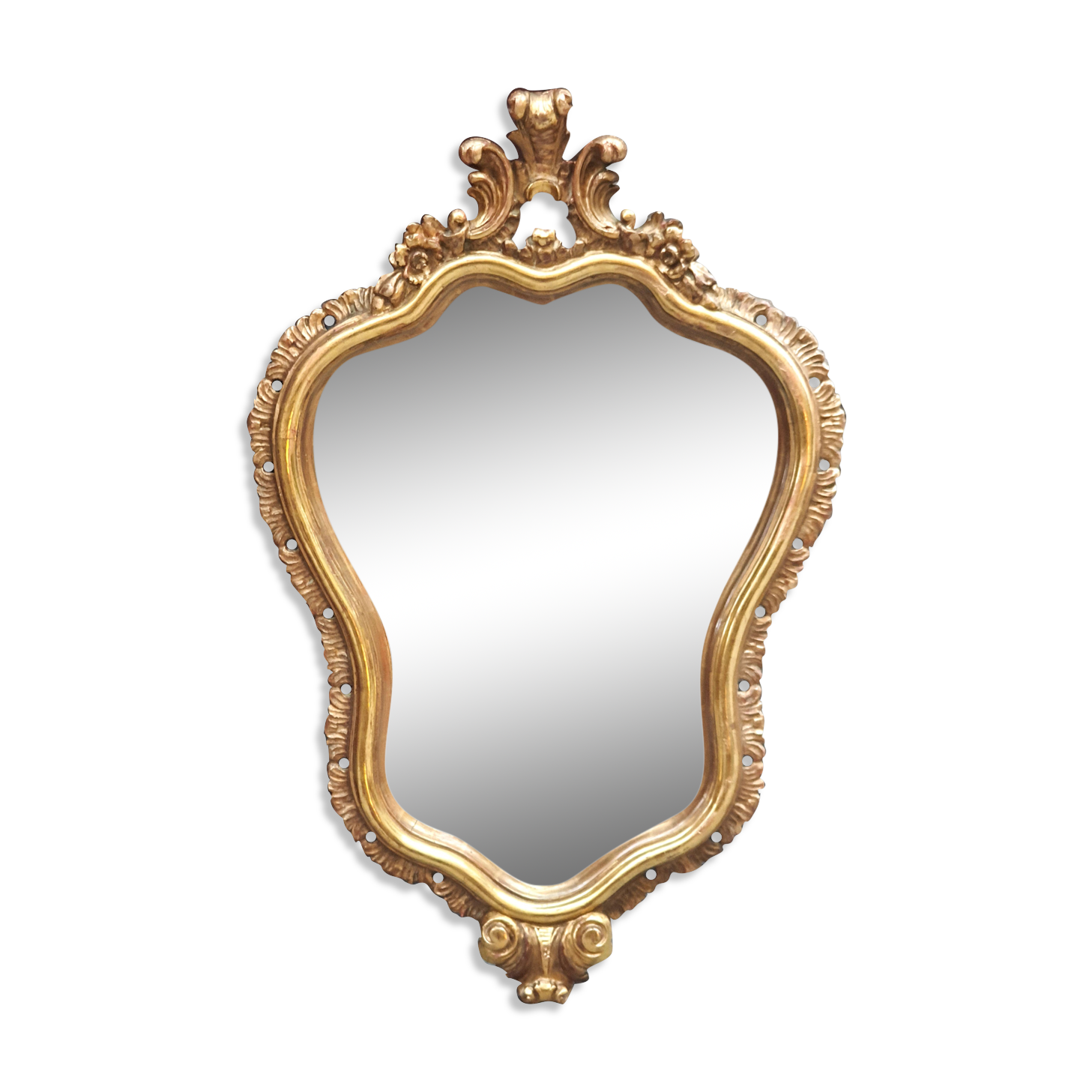 Classic mirror Louis XV gilded wood 80 cm