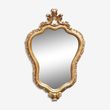 Miroir classique Louis XV bois doré 80 cm