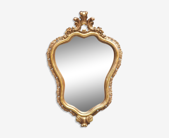 Miroir classique Louis XV bois doré 80 cm