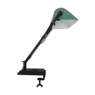 Desk lamp, clamp lamp with enamelled shade