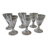Set of 6 Louis Philippe wine glasses XIXth