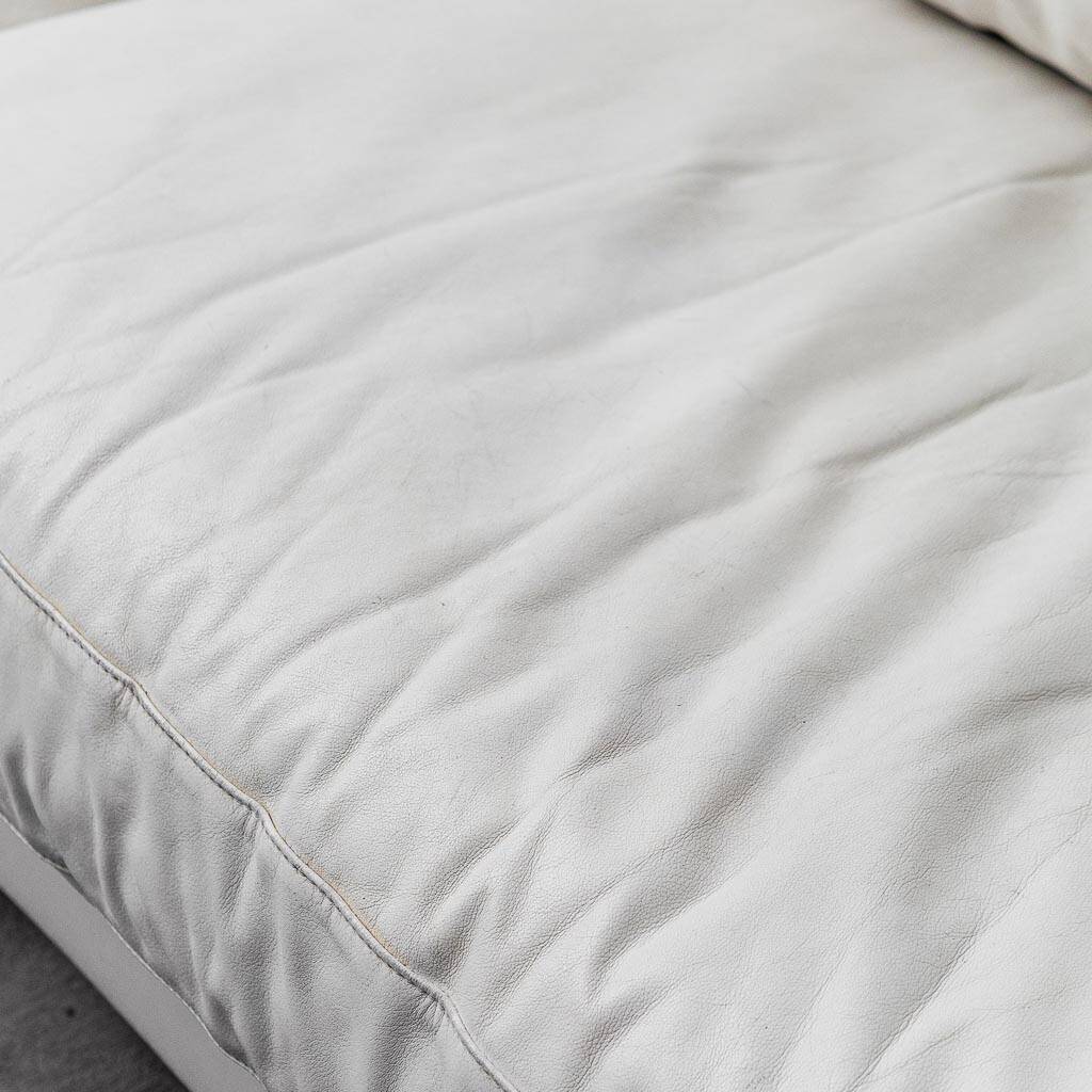 Divano 3 posti patrick in pelle bianca flexform anni ‘2000