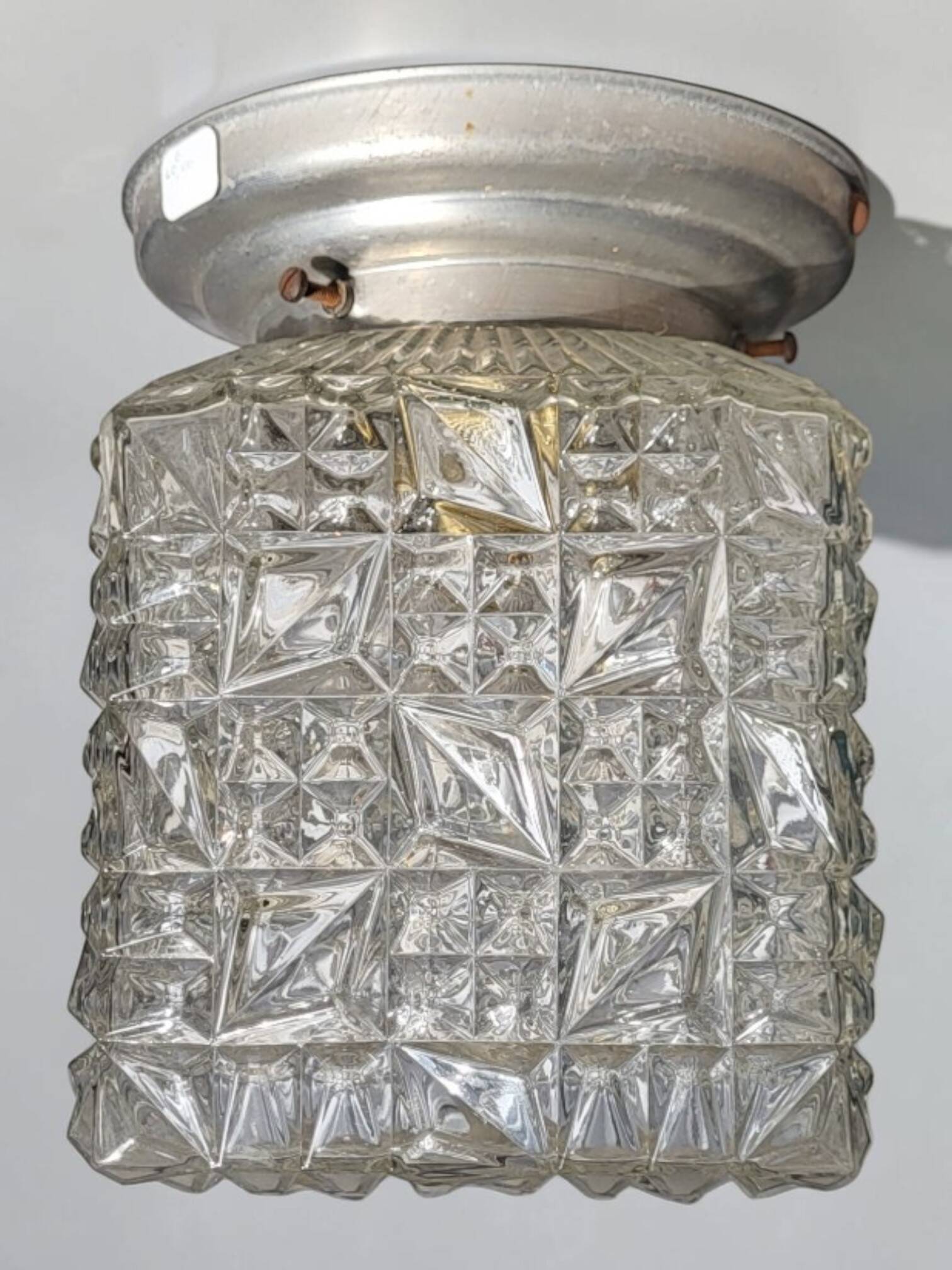 1950s glass ceiling light