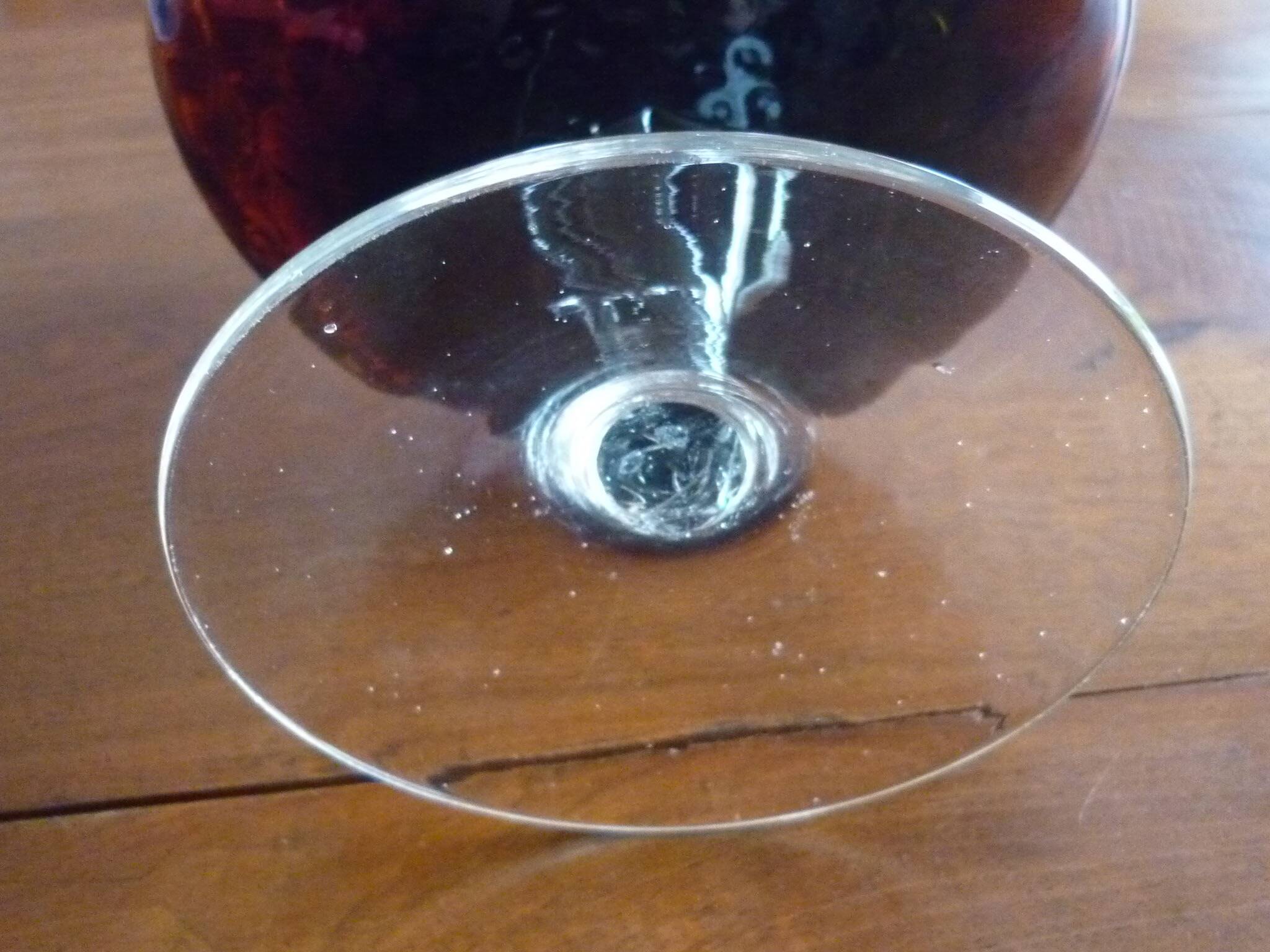 Vintage amber & clear glass footed vase