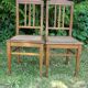 Set of 2 bistro chairs in art nouveau wood cane