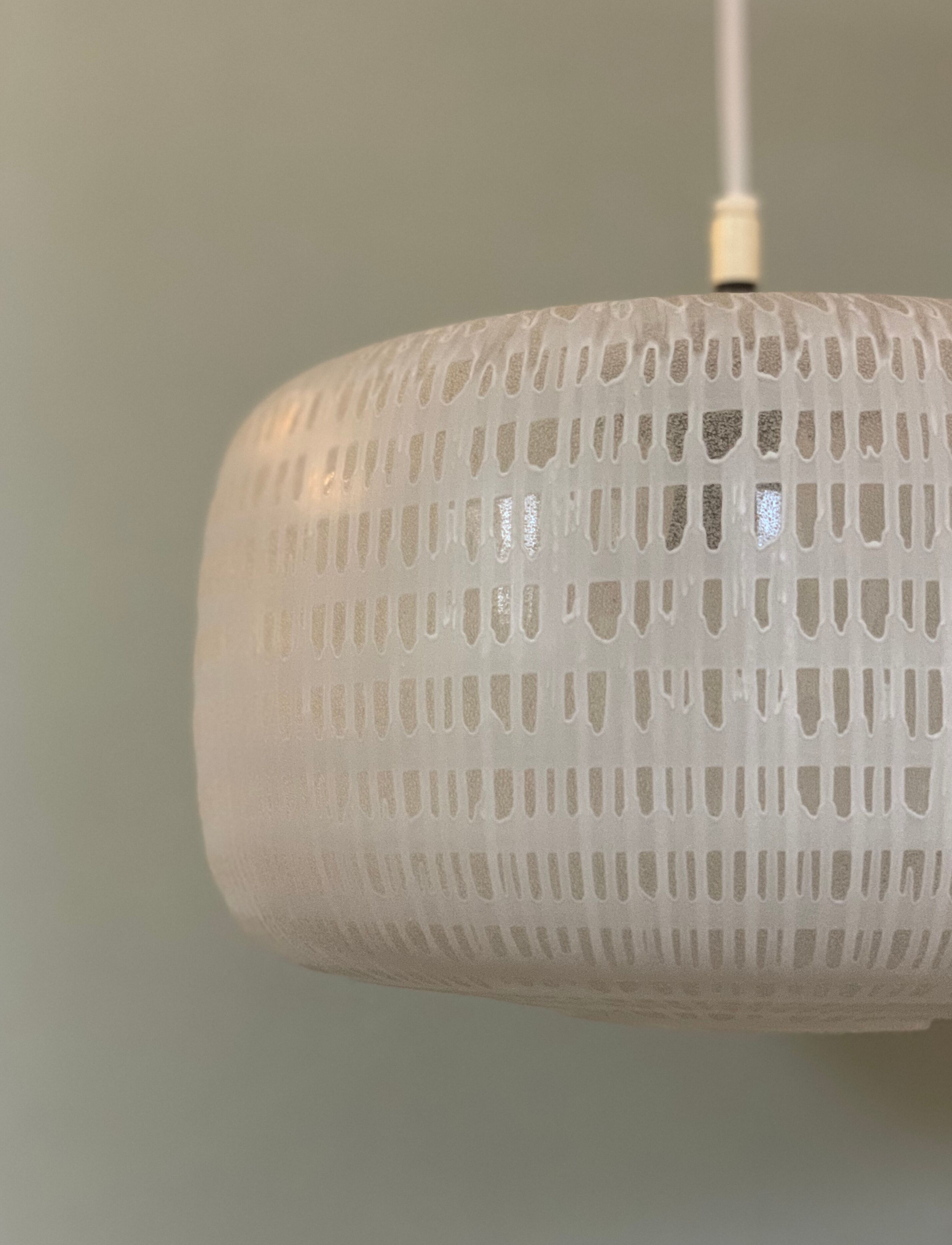 Danish opal glass pendel lamp, 1960s