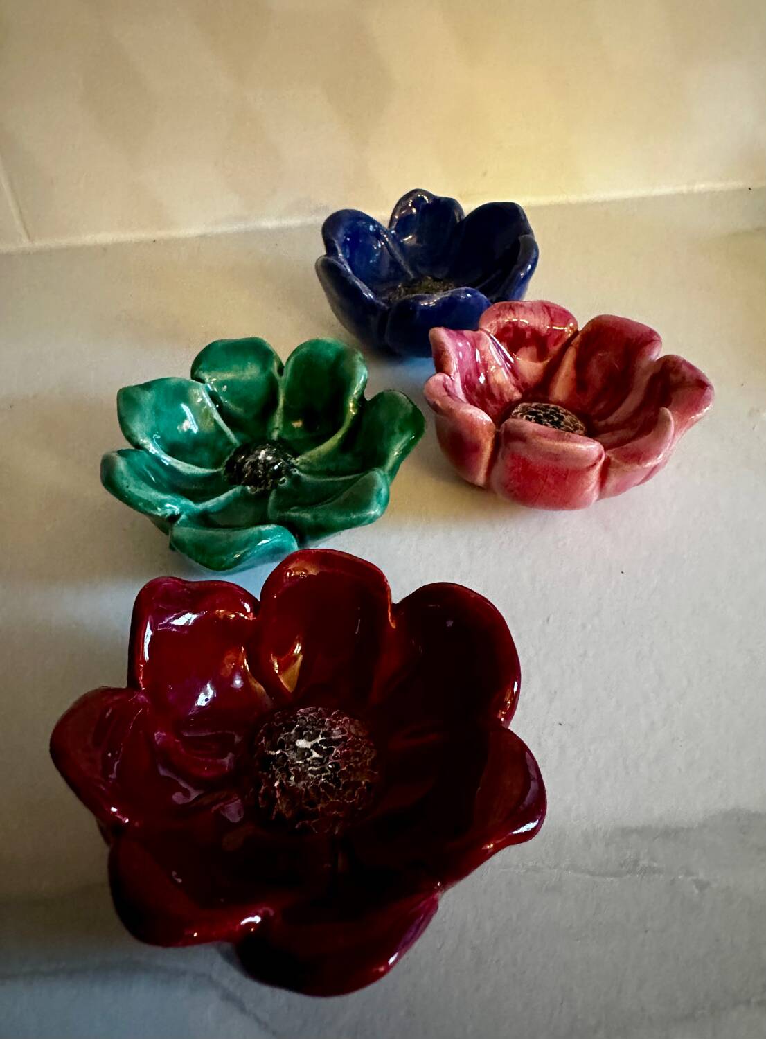 Poppy flowers in antique ceramics