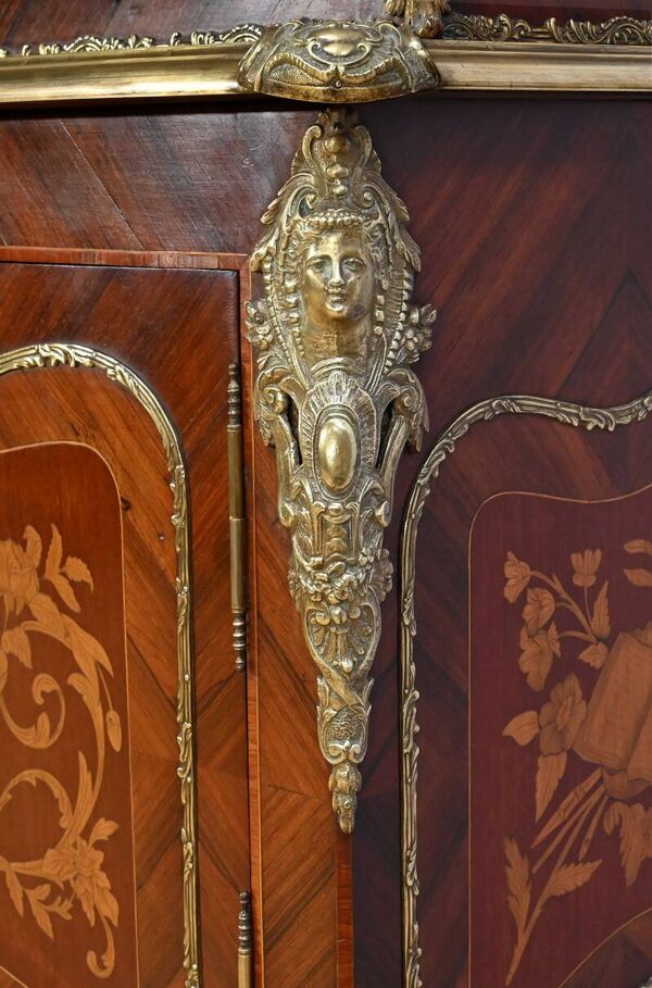 Bibliothèque Deux-Corps en Palissandre et Marqueterie, style Louis XV – Fin