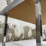Table basse chrome et carrelage années 50