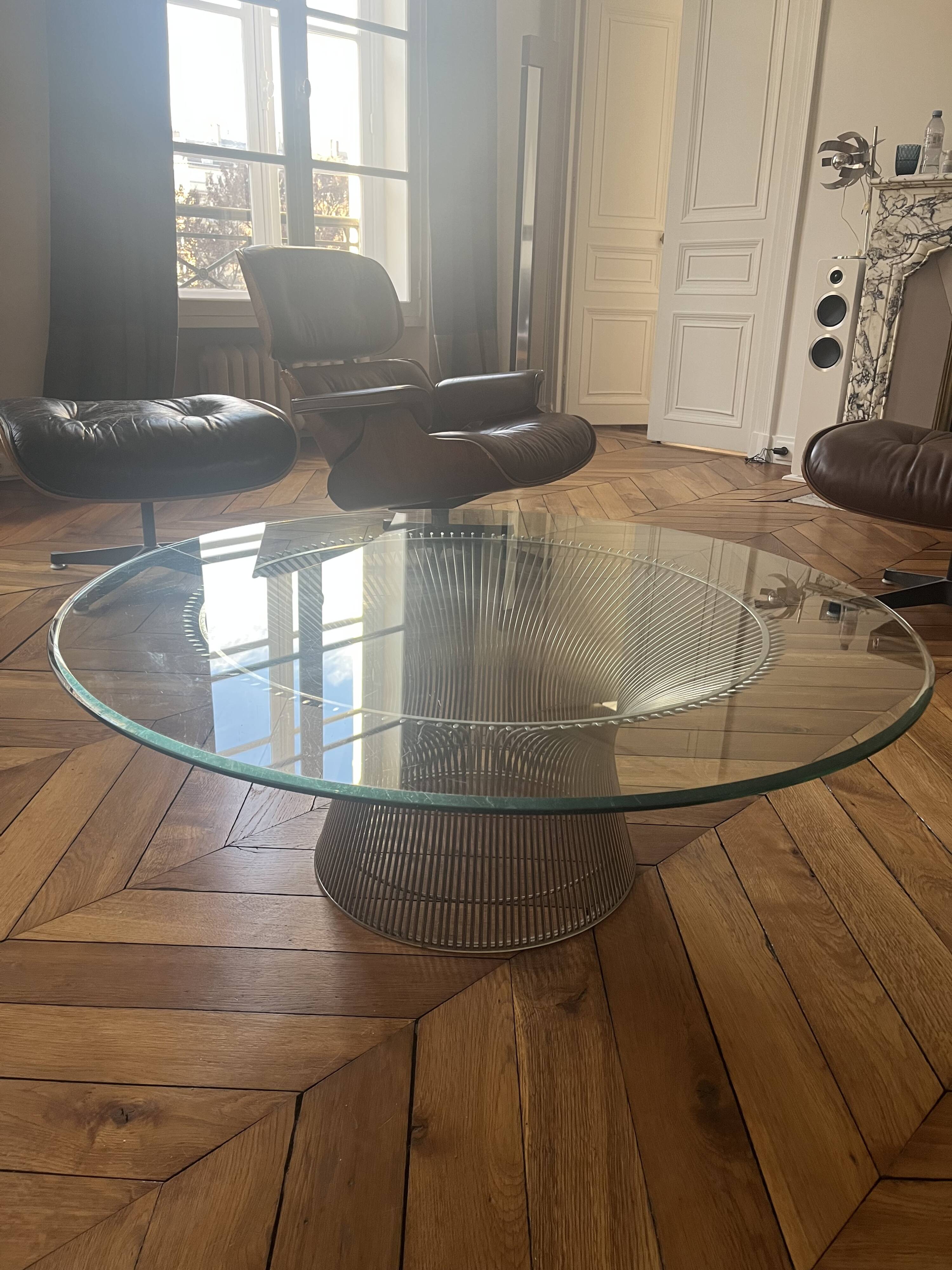 Warren Platner Steel and Glass Coffee Table, 1962