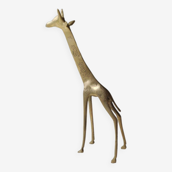 Figurine girafe africaine en laiton poli. haut 20 cm