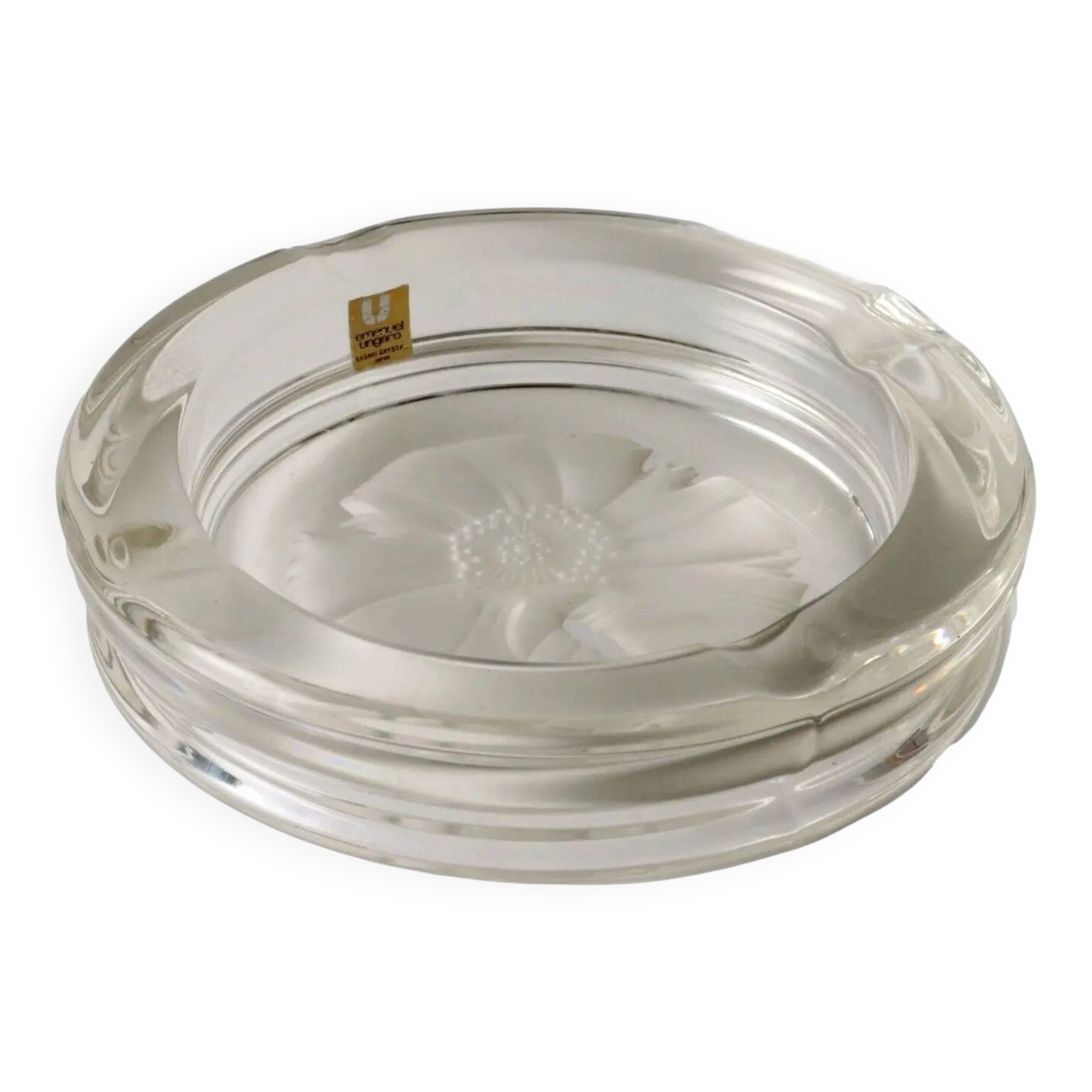 Vintage ashtray Emanuel Ungaro 1980s-90s Sasaki Crystal Japan