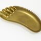 Bowl or sculptural plate in the shape of a foot by Werkstätte Hagenauer, mid-century, brass, Austria.