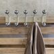 Vintage metal wall coat rack with ten hooks from the 70s