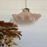 Old pink glass pendant lamp
