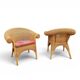 2 x rattan  arm chairs 1980s with original upholstery