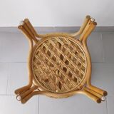 Rattan and bamboo side table