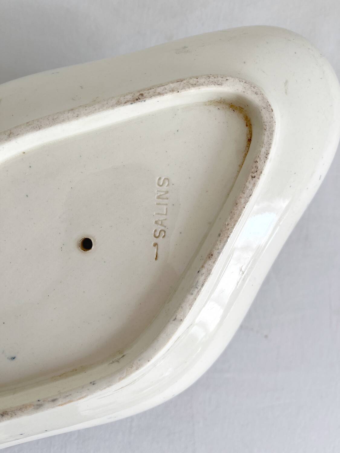 Ironstone gravy boat "Henri II" Salins earthenware