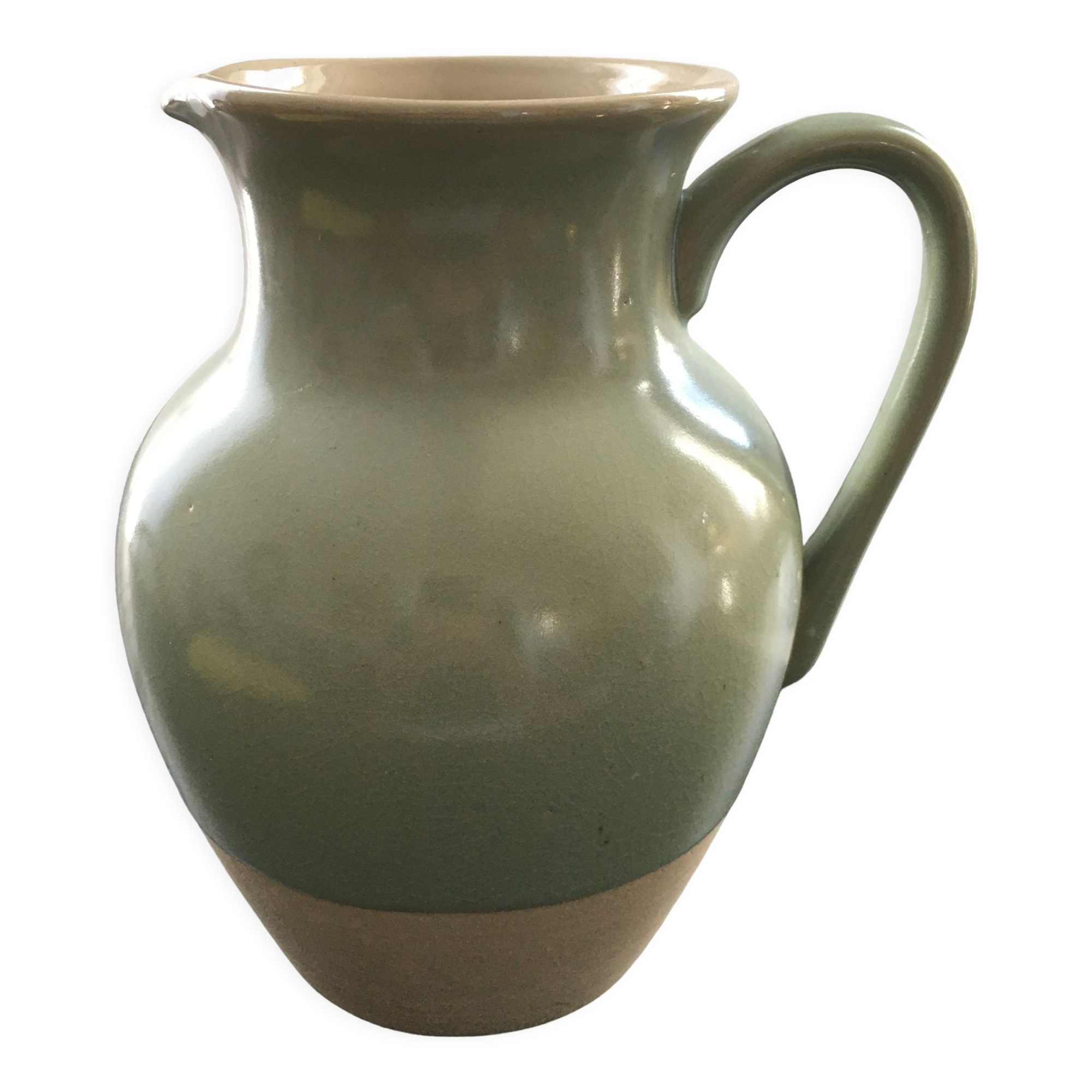Two-tone almond green pitcher
