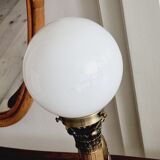 Cherub lamp and opaline globes