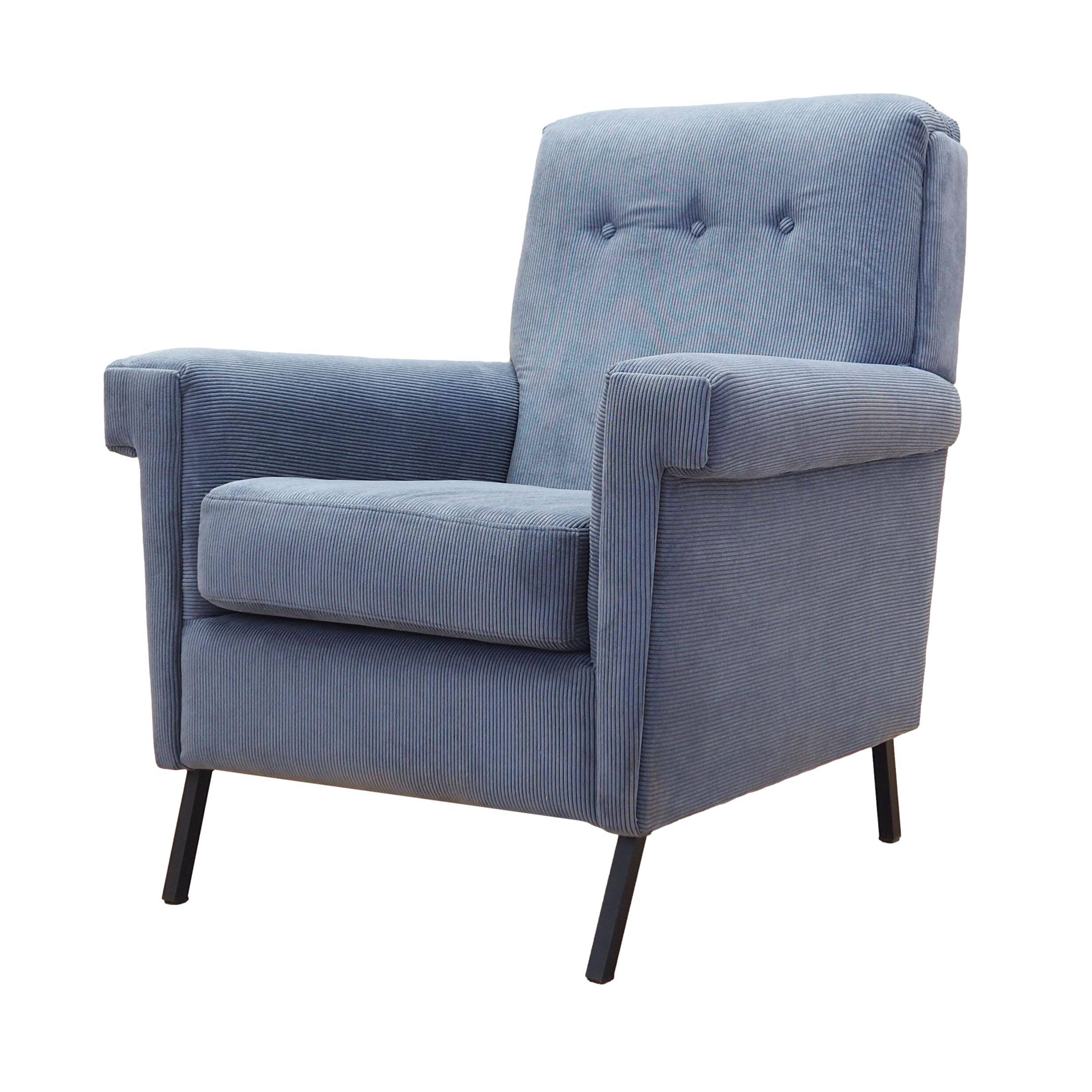 Blue armchair, Italian design, 1970s, production: Italy