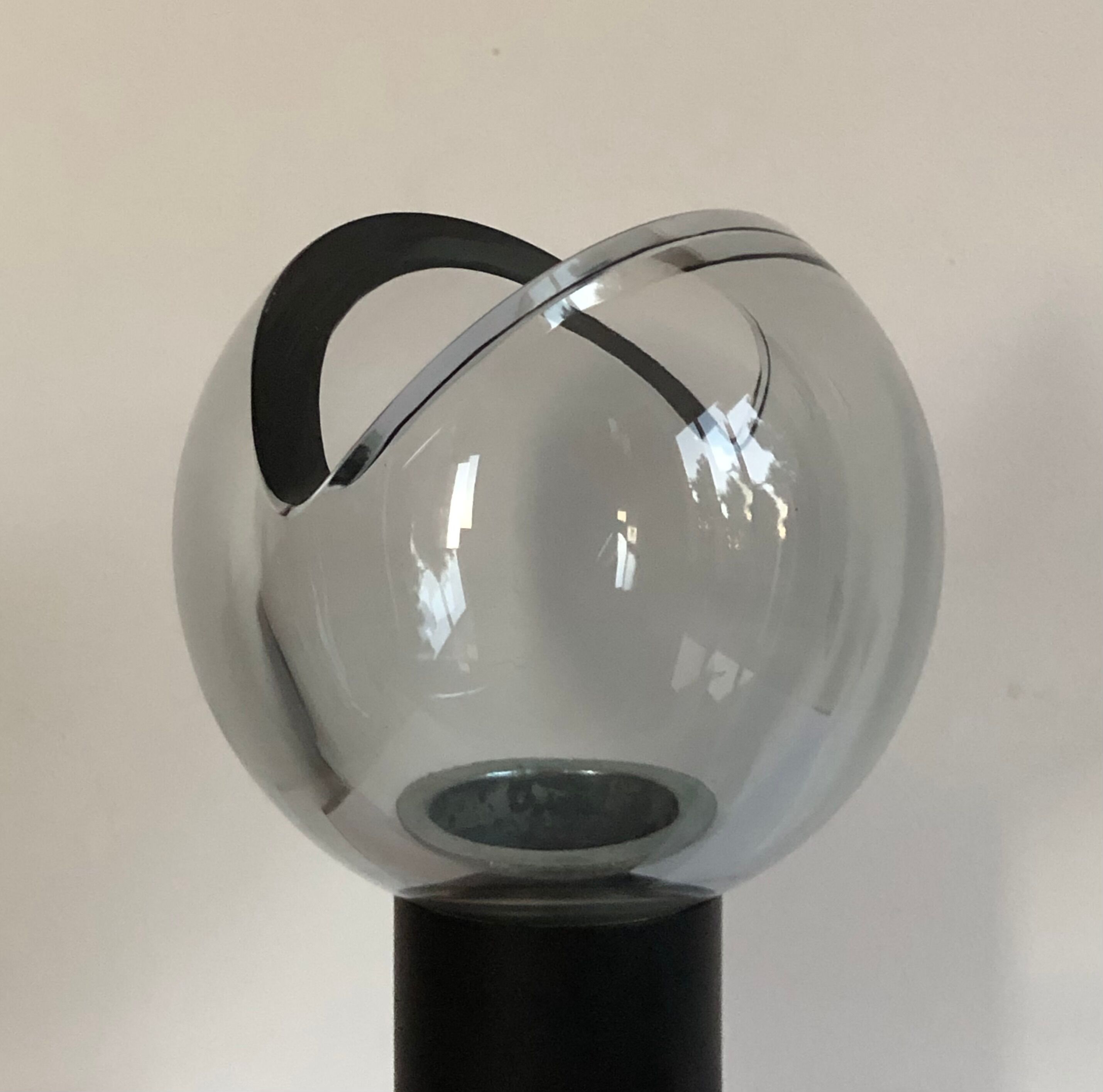 Applique de Flavio Poli en verre de Murano gris, Italie années 70