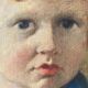 Tableau ancien portrait d’enfant époque Art deco