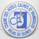 Round blue luminous sign 1970 relay of silence, quiet and quiet hotel