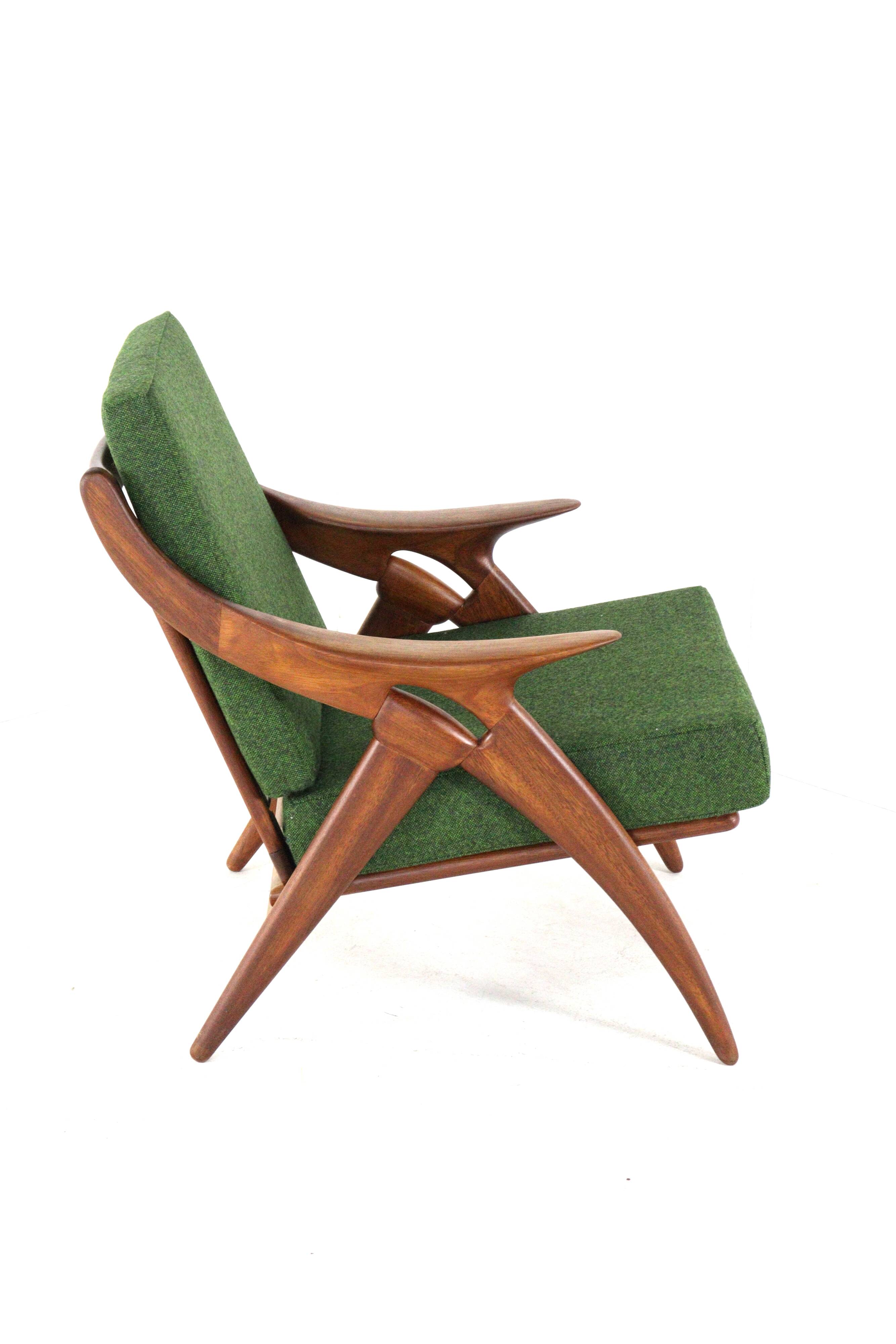 De Ster "Knoop" - armchair 'Glane' mid century modern Dutch Design in teak