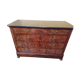Louis Philippe chest of drawers In walnut veneer with black marble top