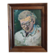 Gouache on framed cardboard "Old man with glasses", V. Lod (20th century)