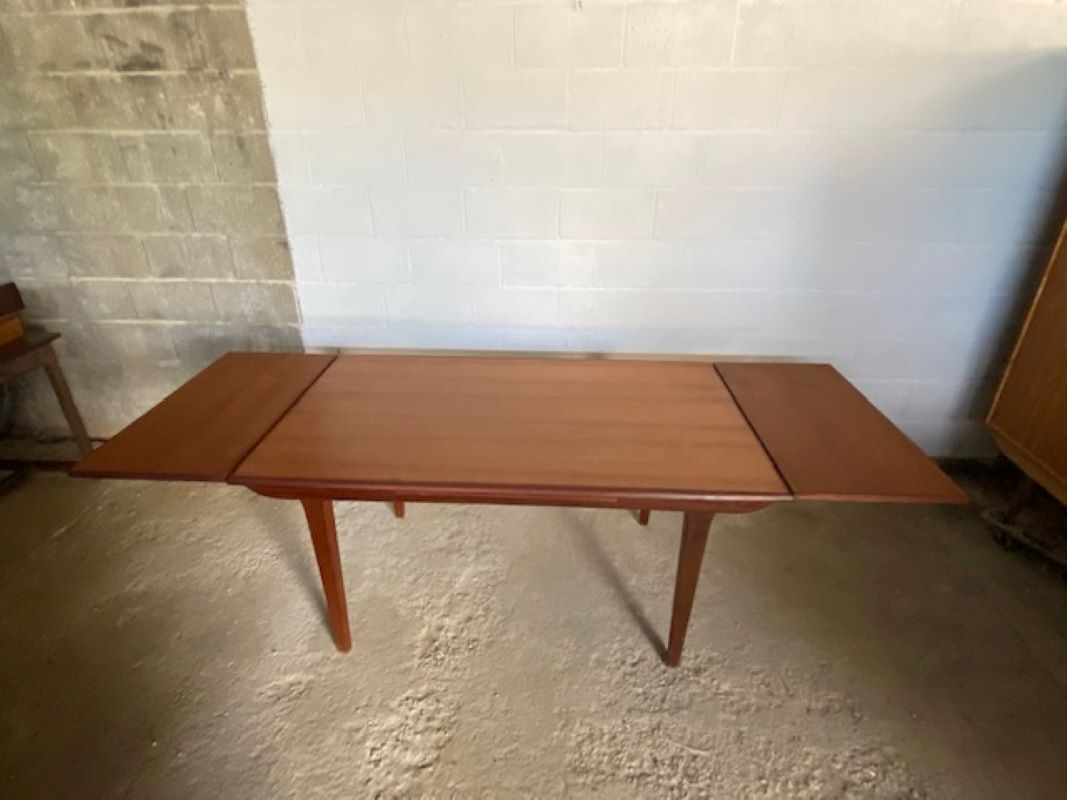 Scandinavian extendable teak table 147/191/235x88cm vintage an60