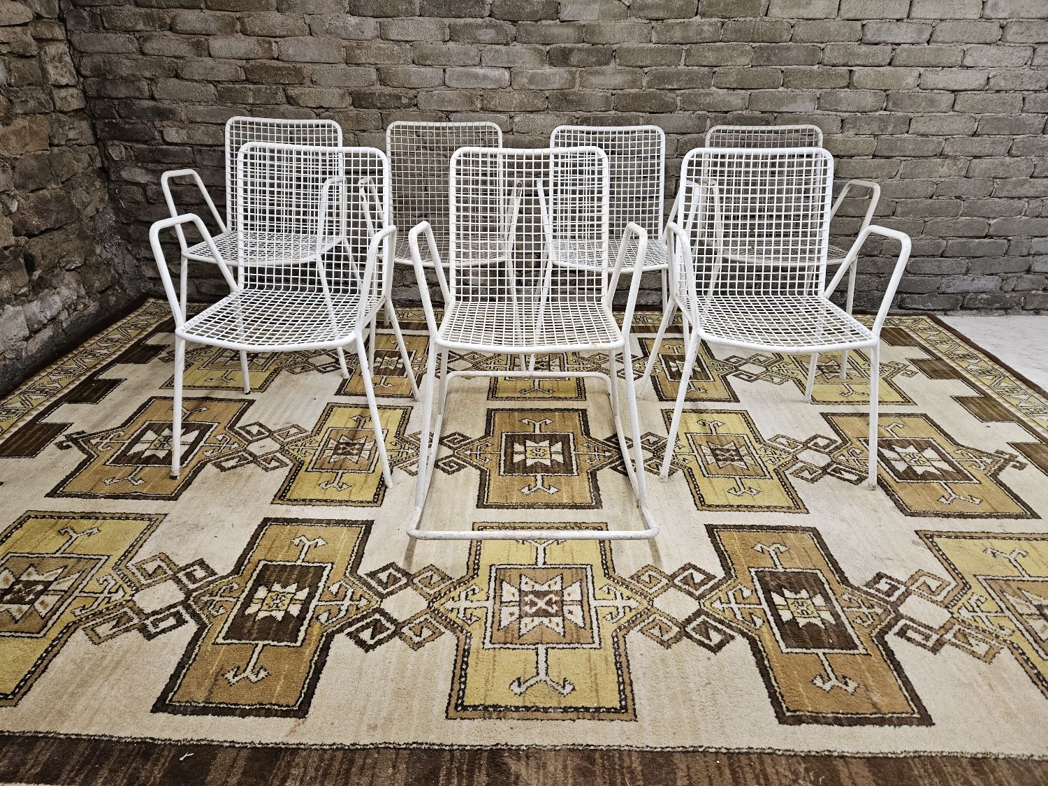 Set of 6 chairs and 1 rocking chair Rio by Emu 1960