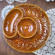 Set of 8 vintage Sicla Portugal slip artichoke plates