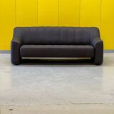 Black leather 3-seater sofa by De Side, from 1970's model 44
