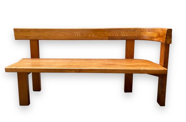 Banc avec dossier Pierre Chapo, années 70