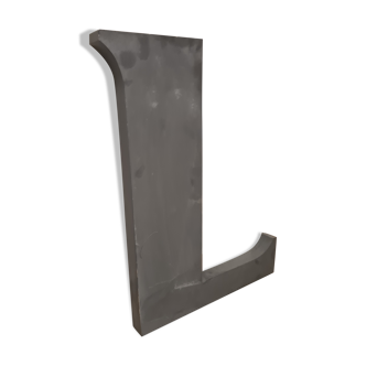 Large vintage letter "L" in zinc