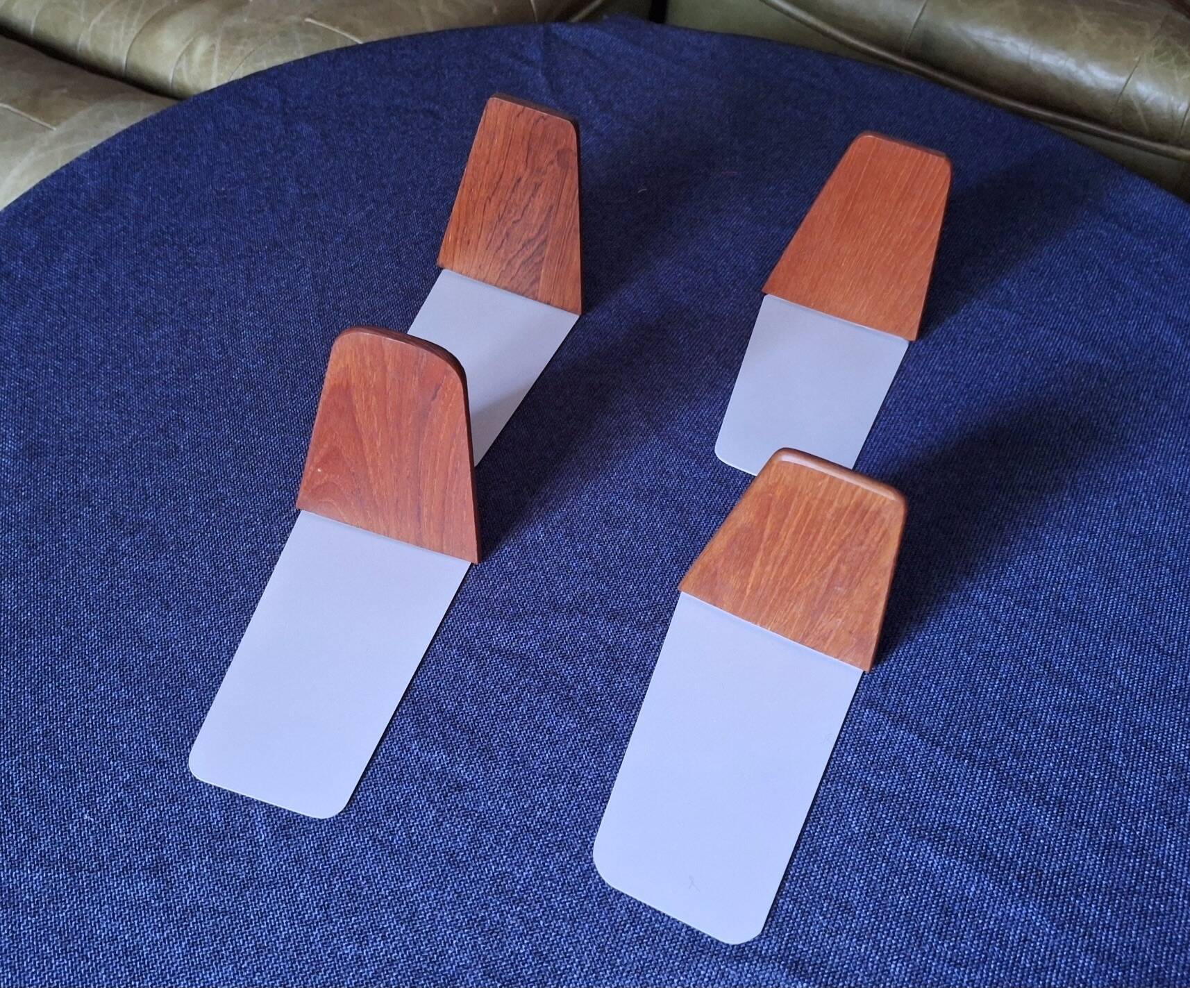 Set of 4 mid century teak bookends, Kai Kristiansen attr., Denmark 1960s