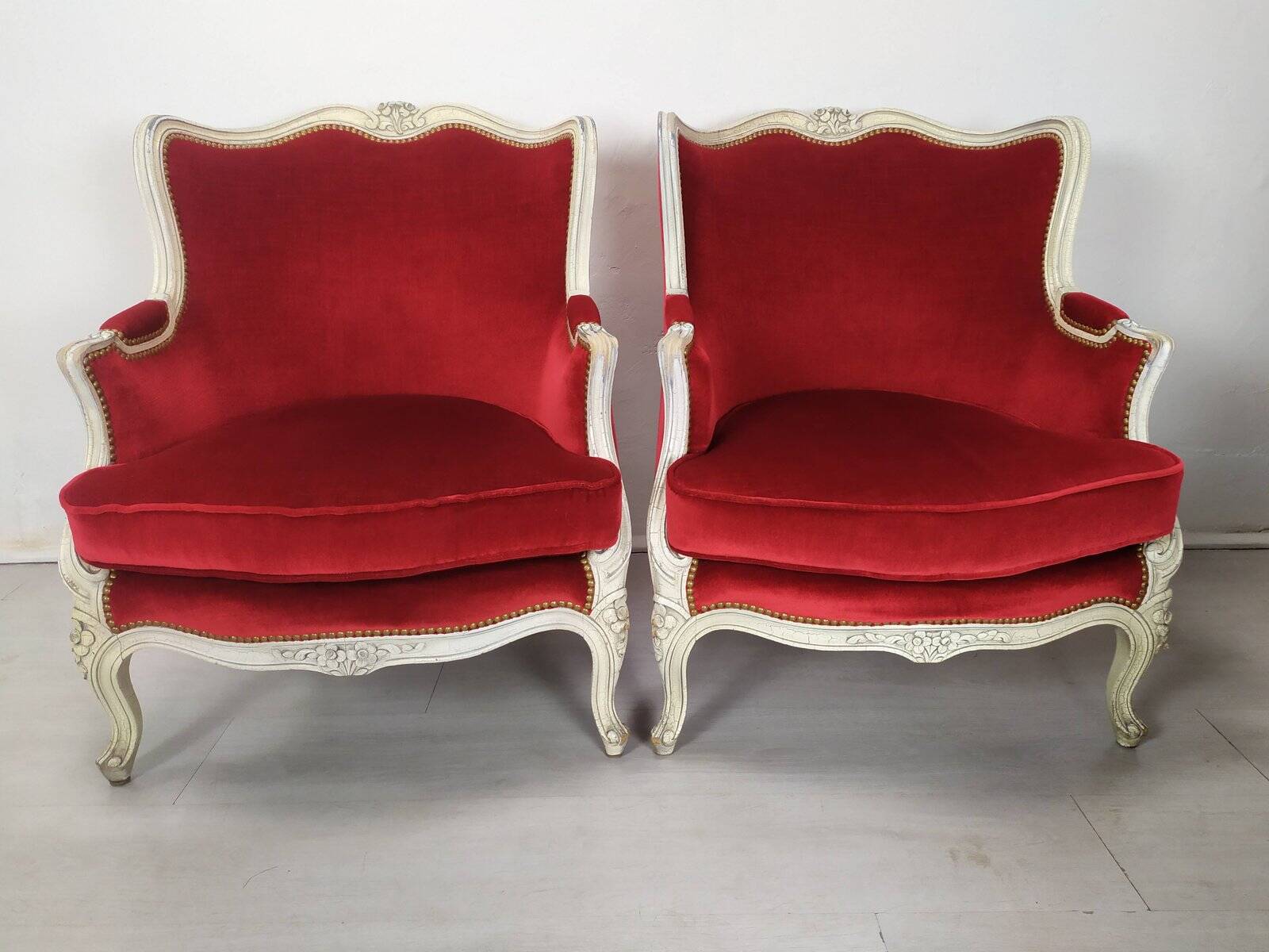 4 Louis XV Bergère armchairs