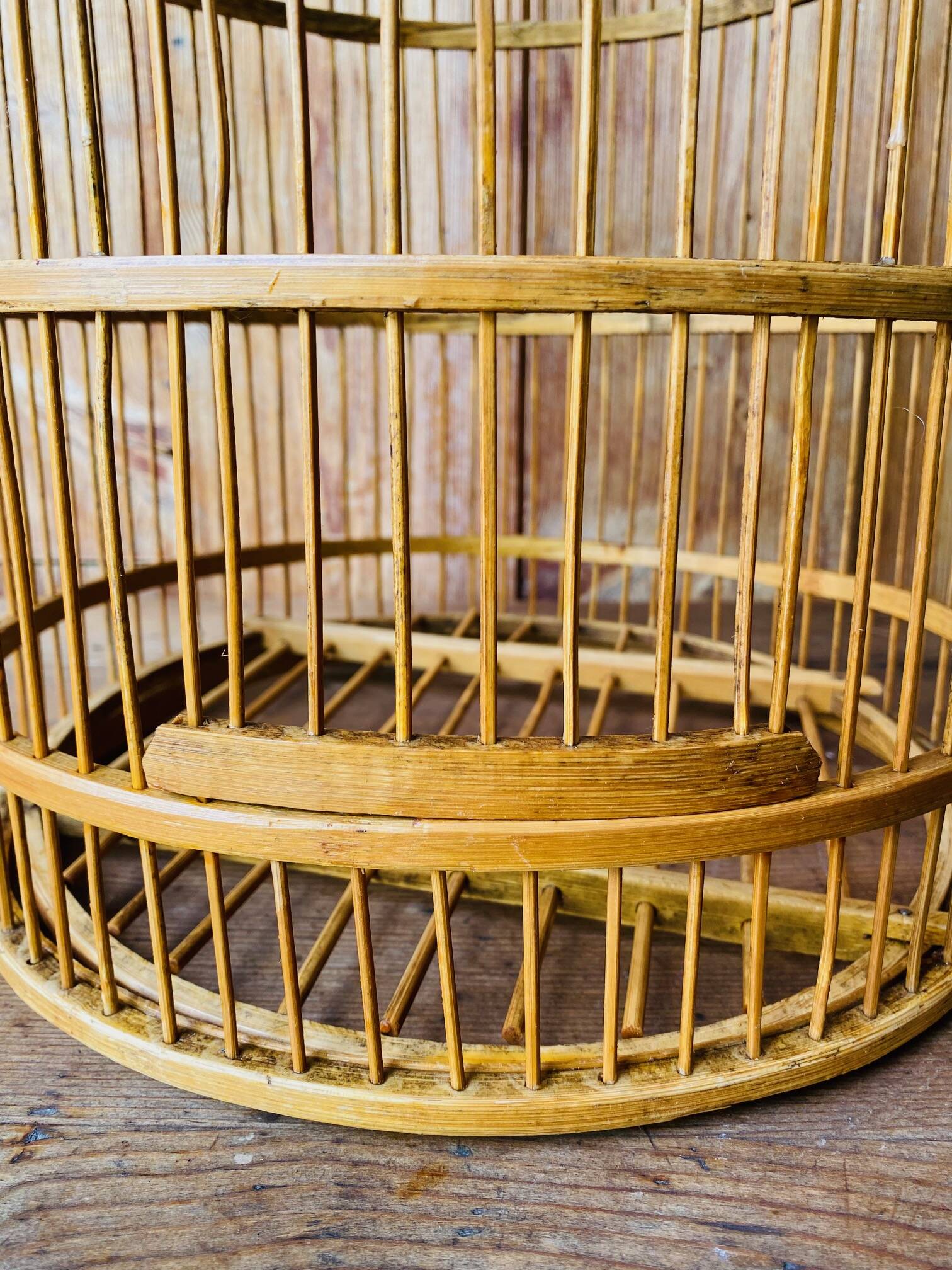 Old wooden bird cage
