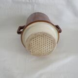 Vintage brown glazed ceramic teapot or herbal teapot