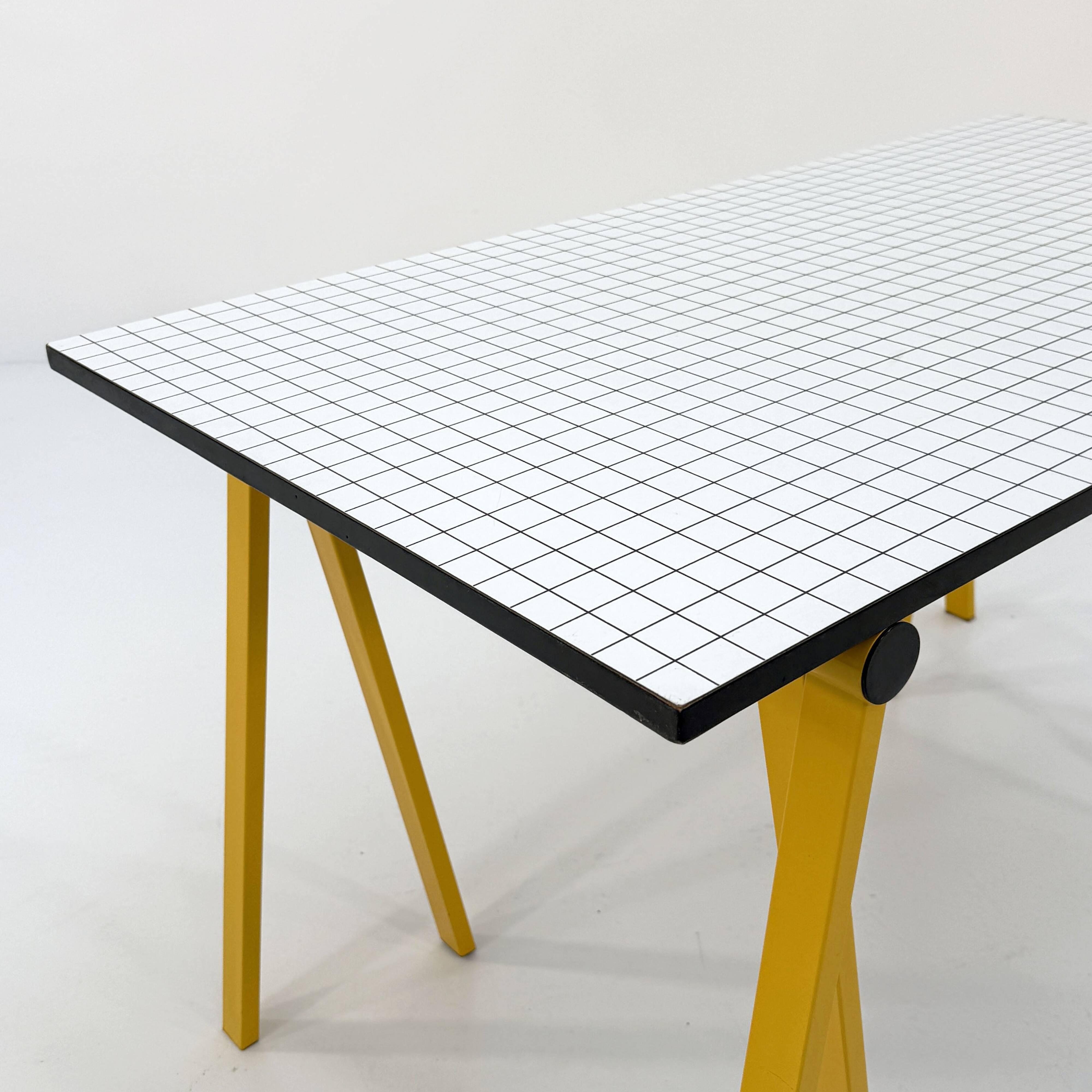 Yellow "Trestle" desk by Rodney Kinsman for Bieffeplast, 1980