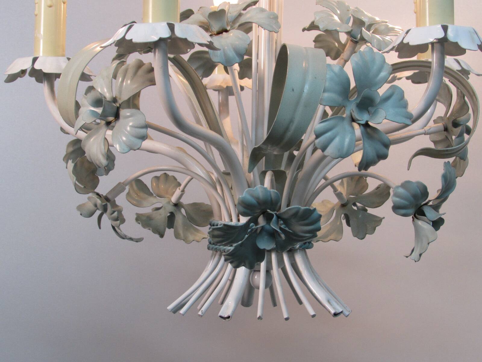 Metal chandelier. Antique. 5 arms.