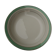 Plat rond creux en demi porcelaine de Badonviller avec marli vert diam 28 cm